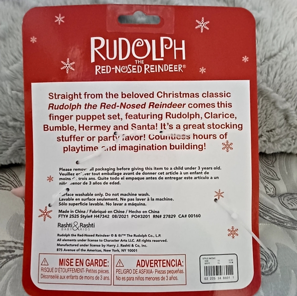 NWT Target Faux Fur & Antler Headband and Set of 5 Rudolph Finger Puppets - Picture 5 of 6